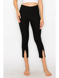 FRONT-SLIT CAPRI PANTS