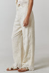 YVETTE FLORAL CROCHET WOVEN WIDE LEG PANTS