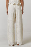 YVETTE FLORAL CROCHET WOVEN WIDE LEG PANTS