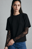 MEET ME IN OCTOBER LACE SLEEVE TOP