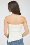 CREAM KNIT ASYMMETRIC TOP