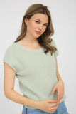 SAGE SHEER BOW KNIT TOP