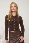 ELENA BUTTON DOWN SWEATER TOP