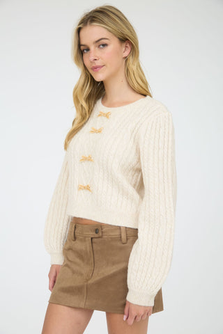THANKFUL CABLE KNIT SWEATER