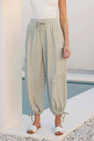 SAGE GAUZE CARGO TIE COTTON JOGGERS