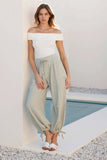 SAGE GAUZE CARGO TIE COTTON JOGGERS