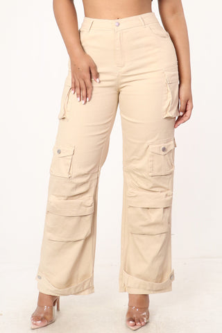 AYONNAH WIDE LEG CARGO PANTS