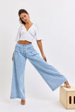 JOSIE 4-BUTTON WIDE LEG JEANS
