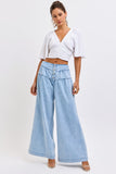 JOSIE 4-BUTTON WIDE LEG JEANS