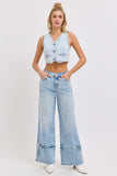 CUFF YOU UP WIDE LEG JEANS