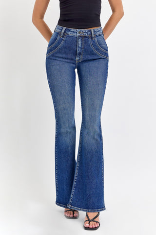 MOVIN' ON FLARE JEANS - DARK DENIM