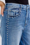 STUDDED WIDE LEG JEANS
