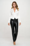 CARMINE BUTTON FRONT BLOUSE - WHITE