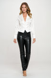 CARMINE BUTTON FRONT BLOUSE - WHITE