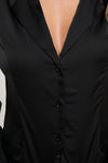 CARMINE BUTTON FRONT BLOUSE - BLACK