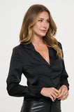 CARMINE BUTTON FRONT BLOUSE - BLACK