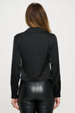CARMINE BUTTON FRONT BLOUSE - BLACK