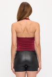 SAMMIE LACE TRIM HALTER TOP