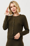 EASILY ELEVATED OLIVE KNIT SET CARDIGAN