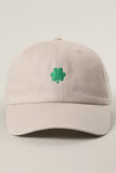 LUCKY CLOVER EMBROIDERED BASEBALL CAP
