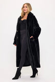 GRISELDA FAUX FUR COAT - BLACK