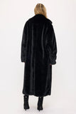 GRISELDA FAUX FUR COAT - BLACK