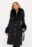 LUCIANA FAUX FUR TRIM COAT