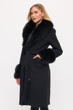 LUCIANA FAUX FUR TRIM COAT