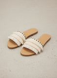FRINGE TASSEL SLIDE - CREAM