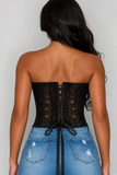 LIV CORSET TOP - BLACK