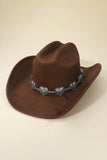 WESTERN HEART COWBOY HAT - BROWN