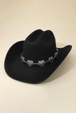 WESTERN HEART COWBOY HAT - BLACK