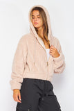 STAY A WHILE PLUSH ZIP-UP JACKET - CHAI