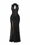 LOVE OR LUST KEYHOLE LACE MAXI DRESS