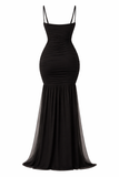 THE MUSE BLACK RUCHED MAXI DRESS