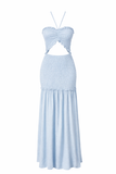 SERENITY SMOCKED CUT-OUT MAXI DRESS