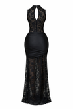 LOVE OR LUST KEYHOLE LACE MAXI DRESS