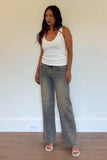 VINTAGE WASH WIDE LEG JEANS