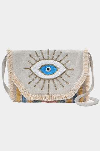 BEADED EVIL EYE CROSSBODY