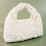 FULL SEQUIN WHITE HANDBAG
