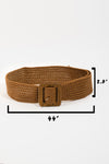 WOODEN SQUARE BUCKLE BRAIDED BELT