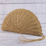 WOVEN HALF MOON CLUTCH BAG