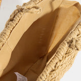 STRAW BRAIDED SEASHELL BAG