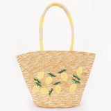 STRAW LEMON TOTE BAG