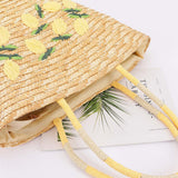 STRAW LEMON TOTE BAG