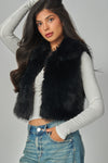 RITA FAUX FUR VEST - BLACK