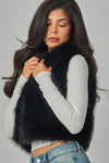 RITA FAUX FUR VEST - BLACK