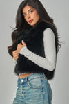 RITA FAUX FUR VEST - BLACK