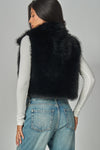 RITA FAUX FUR VEST - BLACK