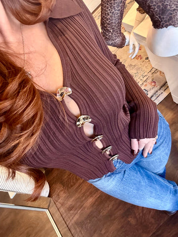 VIENNA TOP - CHOCOLATE